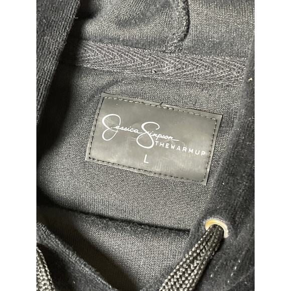 Jessica Simpson Women's Y2K Retro Kidcore Velvet Whimsygoth Hoodie Black L - Picture 6 of 10